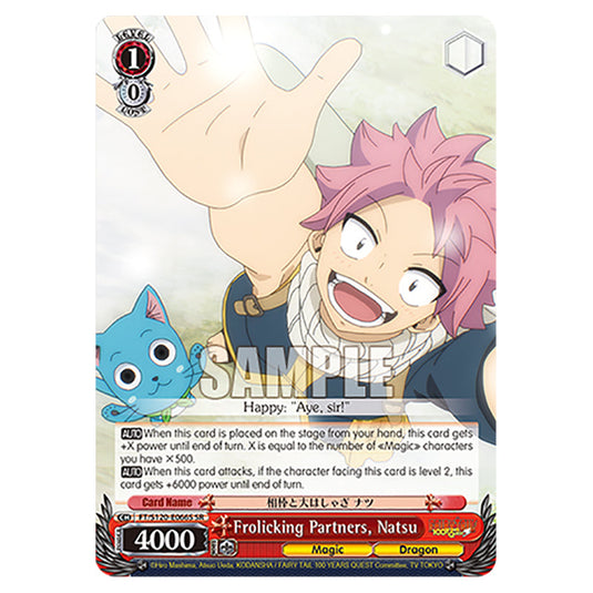 Frolicking Partners, Natsu FT/S120-E066S card from the Weiss Schwarz set Fairy Tail 100 Years Quest