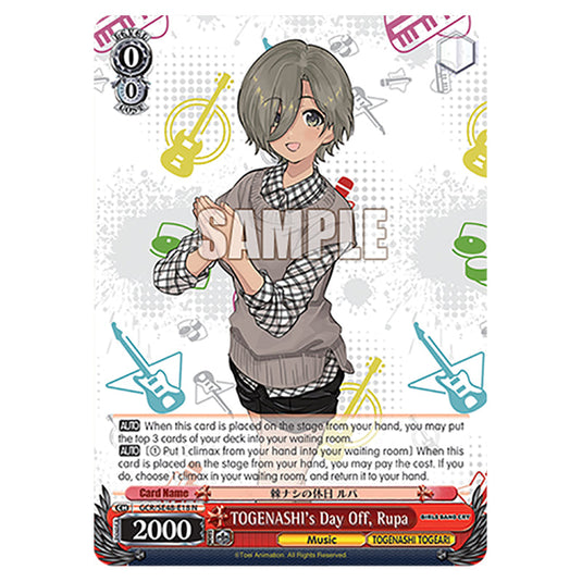 Character GCR/SE48-E18 card from the Weiss Schwarz set Girls Band Cry