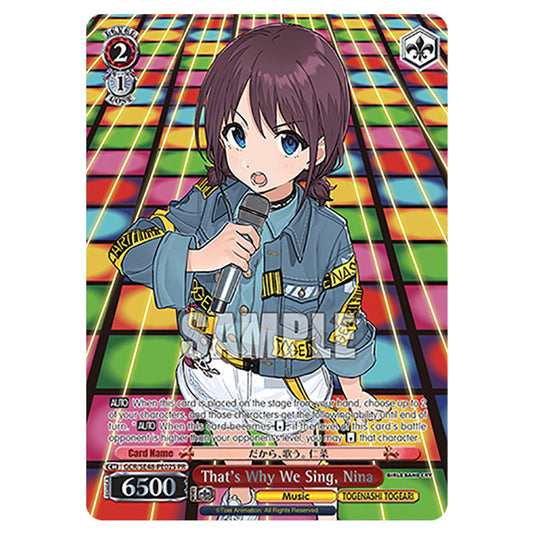 Character GCR/SE48-PE02S card from the Weiss Schwarz set Girls Band Cry