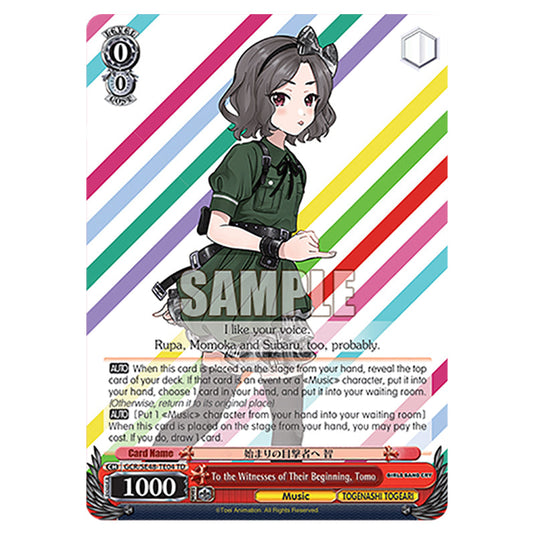 Character GCR/SE48-TE04 card from the Weiss Schwarz set Girls Band Cry