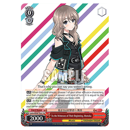 Character GCR/SE48-TE07 card from the Weiss Schwarz set Girls Band Cry