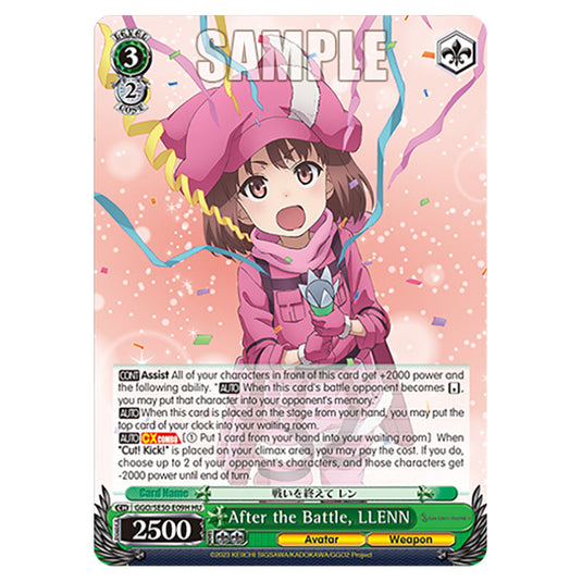 After the Battle, LLENN GGO/SE50-E09H card from the Weiss Schwarz set SAO Alternative - Gun Gale Online - 2