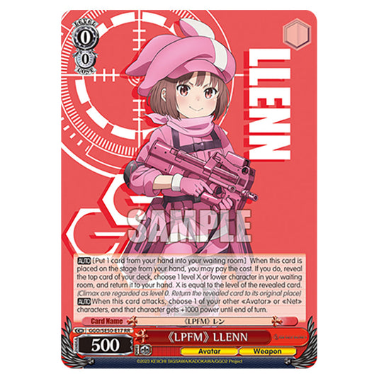《LPFM》 LLENN GGO/SE50-E17 card from the Weiss Schwarz set SAO Alternative - Gun Gale Online - 2