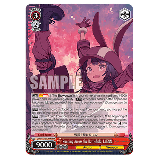 Running Across the Battlefield, LLENN GGO/SE50-E20H card from the Weiss Schwarz set SAO Alternative - Gun Gale Online - 2