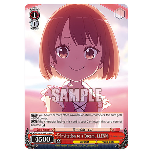 Invitation to a Dream, LLENN GGO/SE50-E29H card from the Weiss Schwarz set SAO Alternative - Gun Gale Online - 2