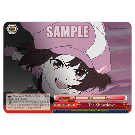 The Showdown GGO/SE50-E37 card from the Weiss Schwarz set SAO Alternative - Gun Gale Online - 2