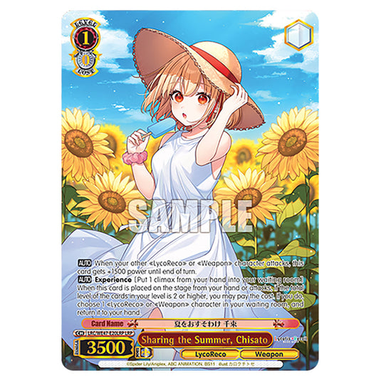 Sharing the Summer, Chisato Character card from the Weiss Schwarz set Lycoris Recoil - Premium Booster LRC/WE47-E20LRP