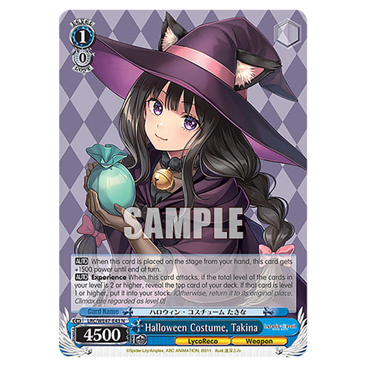 Halloween Costume, Takina Character card from the Weiss Schwarz set Lycoris Recoil - Premium Booster LRC/WE47-E43