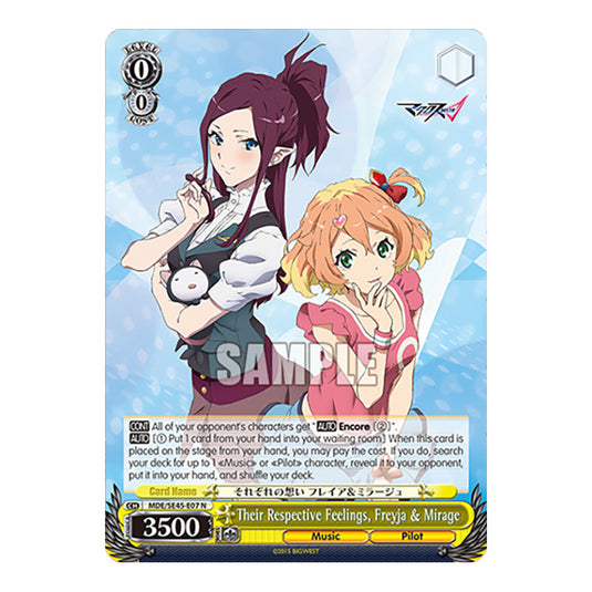 Character MDE/SE45-E07 card from the Weiss Schwarz set MACROSS Delta