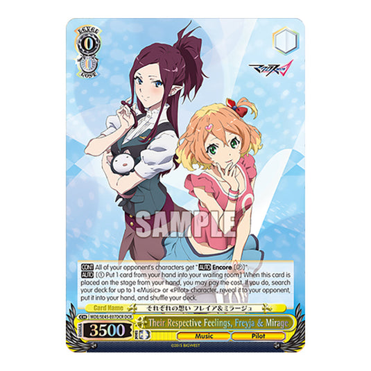 Character MDE/SE45-E07DCR card from the Weiss Schwarz set MACROSS Delta