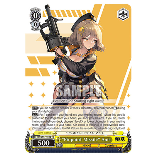 Character NIK/S117-TE02 card from the Weiss Schwarz set GODDESS OF VICTORY: NIKKE