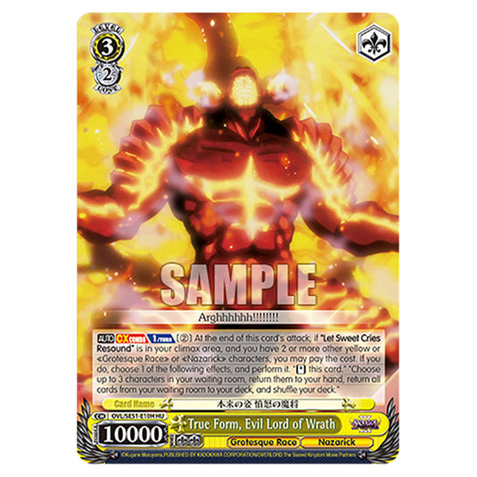 True Form, Evil Lord of Wrath OVL/SE51-E10H card from the Weiss Schwarz set Nazarick: Tomb of the Undead Vol.3