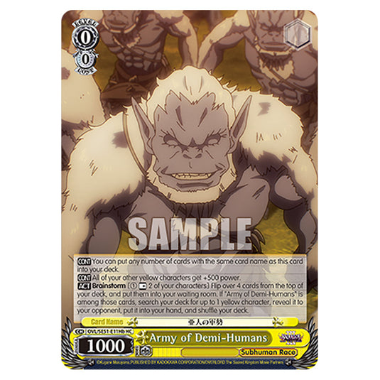 Army of Demi-Humans OVL/SE51-E11Hb card from the Weiss Schwarz set Nazarick: Tomb of the Undead Vol.3