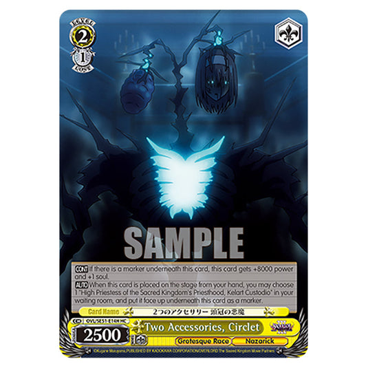 Two Accessories, Circlet OVL/SE51-E14H card from the Weiss Schwarz set Nazarick: Tomb of the Undead Vol.3