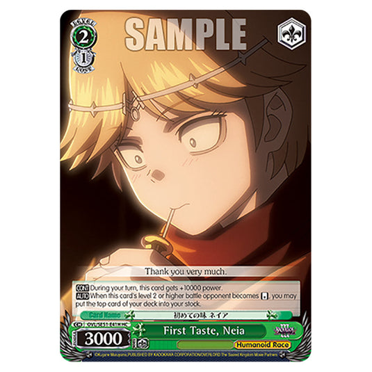 First Taste, Neia OVL/SE51-E41H card from the Weiss Schwarz set Nazarick: Tomb of the Undead Vol.3