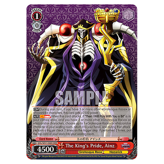 The King's Pride, Ainz OVL/SE51-E48H card from the Weiss Schwarz set Nazarick: Tomb of the Undead Vol.3