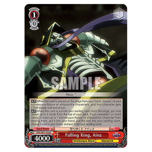 Falling King, Ainz OVL/SE51-E58 card from the Weiss Schwarz set Nazarick: Tomb of the Undead Vol.3