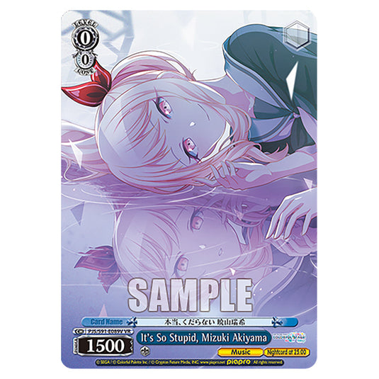 It's So Stupid, Mizuki Akiyama PJS/S91-E089V card from the Weiss Schwarz set Hatsune Miku: Colourful Stage!