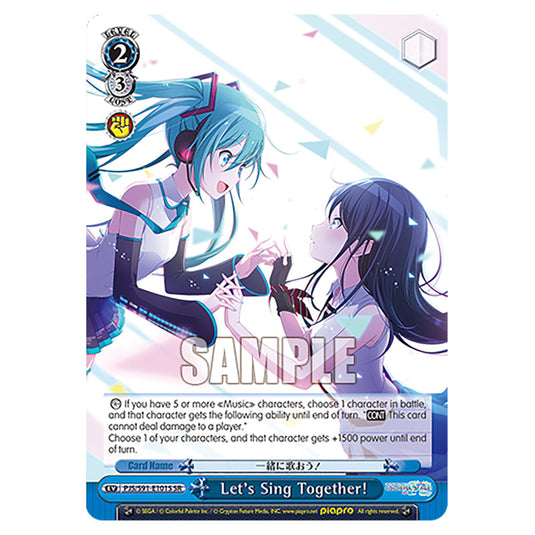 Let's Sing Together! PJS/S91-E101S card from the Weiss Schwarz set Hatsune Miku: Colourful Stage!
