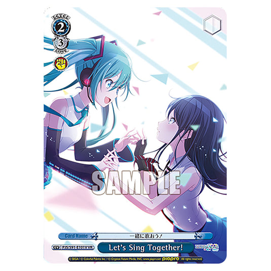 Let's Sing Together! PJS/S91-E101V card from the Weiss Schwarz set Hatsune Miku: Colourful Stage!