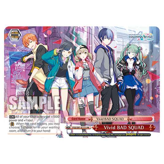 Vivid BAD SQUAD PJS/S91-E111 card from the Weiss Schwarz set Hatsune Miku: Colourful Stage!