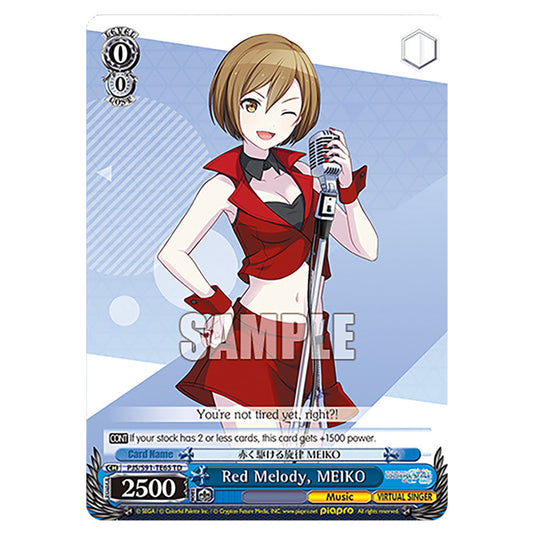 Red Melody, MEIKO PJS/S91-TE65 card from the Weiss Schwarz set Hatsune Miku: Colourful Stage!