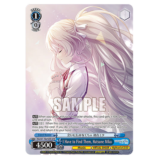 I Have to Find Them, Hatsune Miku PJS/S91-TE67OFR card from the Weiss Schwarz set Hatsune Miku: Colourful Stage!
