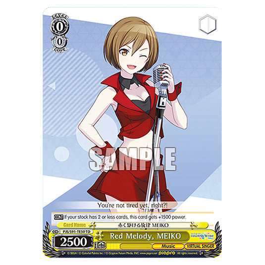 Red Melody, MEIKO PJS/S91-TE50 card from the Weiss Schwarz set Hatsune Miku: Colourful Stage!