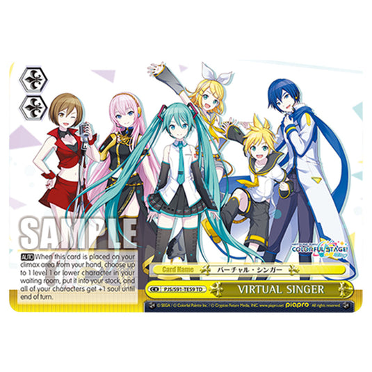 VIRTUAL SINGER PJS/S91-TE59 card from the Weiss Schwarz set Hatsune Miku: Colourful Stage!