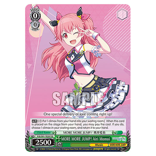 MORE MORE JUMP! Airi Momoi PJS/S91-TE20 card from the Weiss Schwarz set Hatsune Miku: Colourful Stage!
