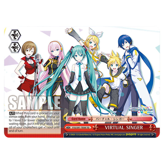 VIRTUAL SINGER PJS/S91-TE08 card from the Weiss Schwarz set Hatsune Miku: Colourful Stage!