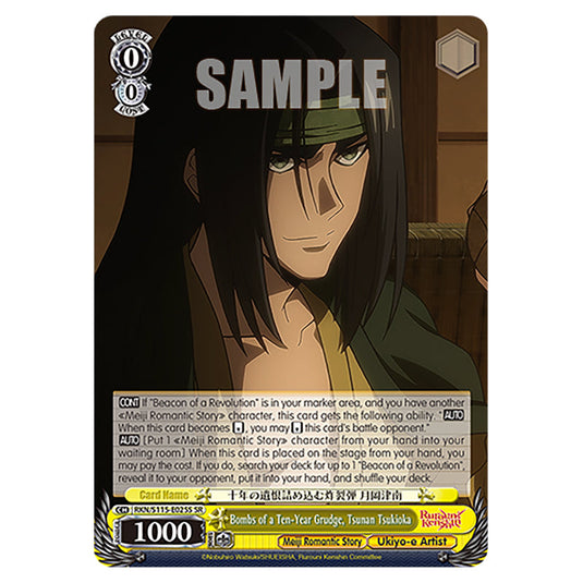 Bombs of a Ten-Year Grudge, Tsunan Tsukioka RKN/S115-E025S card from the Weiss Schwarz set Rurouni Kenshin