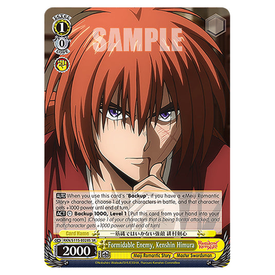 Formidable Enemy, Kenshin Himura RKN/S115-E028S card from the Weiss Schwarz set Rurouni Kenshin