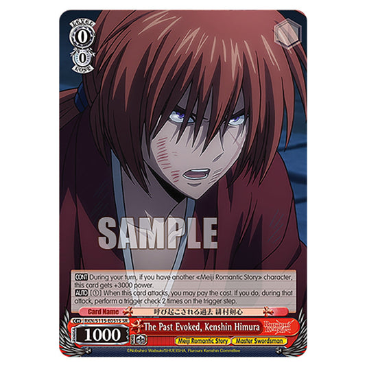The Past Evoked, Kenshin Himura RKN/S115-E051S card from the Weiss Schwarz set Rurouni Kenshin