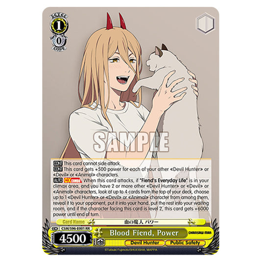 Weiss Schwarz - Chainsaw Man - Blood Fiend, Power (RR) WSSC-CSM/S96-E001