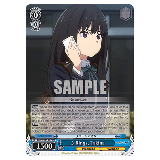 Weiss Schwarz - Lycoris Recoil - 3 Rings, Takina (U) WSSC-LRC/W105-E078