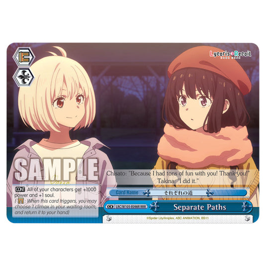 Weiss Schwarz - Lycoris Recoil - Separate Paths (RRR) WSSC-LRC/W105-E098R