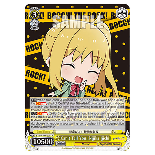 Can't Tell You! Nijika Ijichi card from the Weiss Schwarz set Bocchi The Rock!