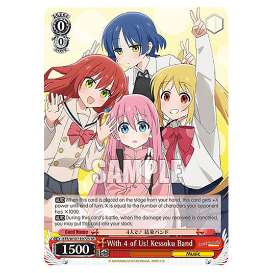With 4 of Us! Kessoku Band card from the Weiss Schwarz set Bocchi The Rock!