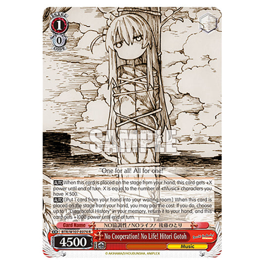 No Cooperation! No Life! Hitori Gotoh card from the Weiss Schwarz set Bocchi The Rock!