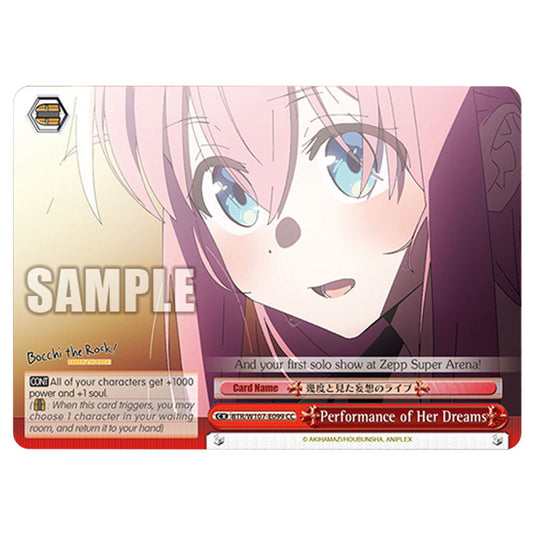 Performance of Her Dreams card from the Weiss Schwarz set Bocchi The Rock!