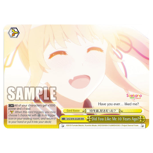 Weiss Schwarz - Saekano The Movie: Finale - Did You Like Me 10 Years Ago? (RRR) WSSC-SHS/W98-E028R