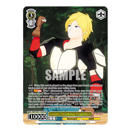 Jaune: Working Together RWBY/WXE01-10OFR card from the Weiss Schwarz set RWBY Volume 4