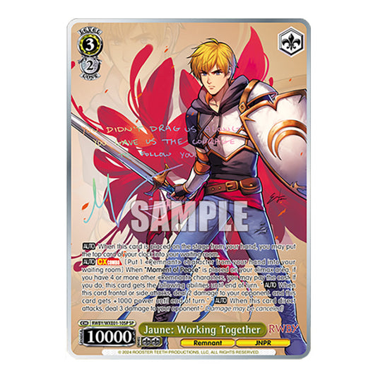 Jaune: Working Together RWBY/WXE01-10SP card from the Weiss Schwarz set RWBY Volume 4