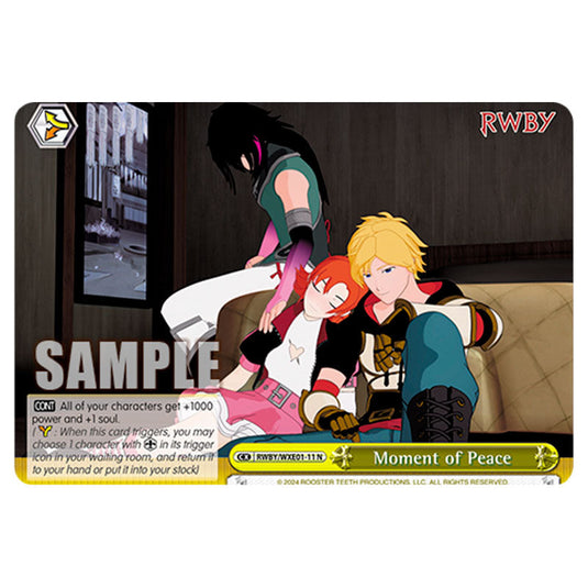 Moment of Peace RWBY/WXE01-11 card from the Weiss Schwarz set RWBY Volume 4