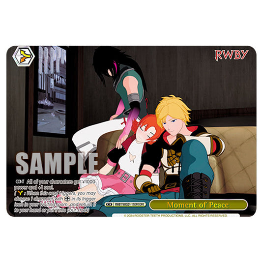 Moment of Peace RWBY/WXE01-11OFR card from the Weiss Schwarz set RWBY Volume 4
