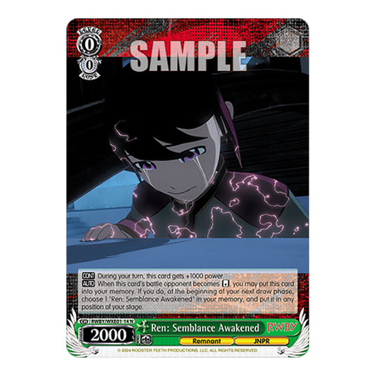 Ren: Semblance Awakened RWBY/WXE01-14 card from the Weiss Schwarz set RWBY Volume 4