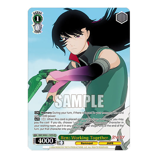 Ren: Working Together RWBY/WXE01-17OFR card from the Weiss Schwarz set RWBY Volume 4