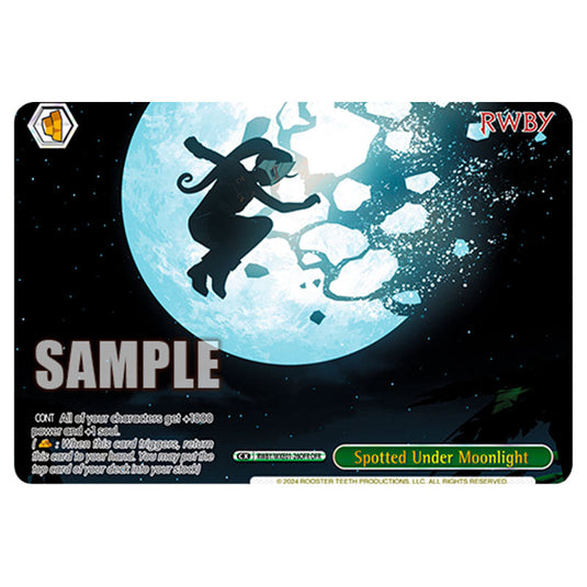 Spotted Under Moonlight RWBY/WXE01-26OFR card from the Weiss Schwarz set RWBY Volume 4