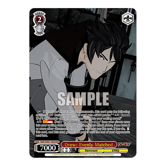 Qrow: Evenly Matched RWBY/WXE01-39OFR card from the Weiss Schwarz set RWBY Volume 4
